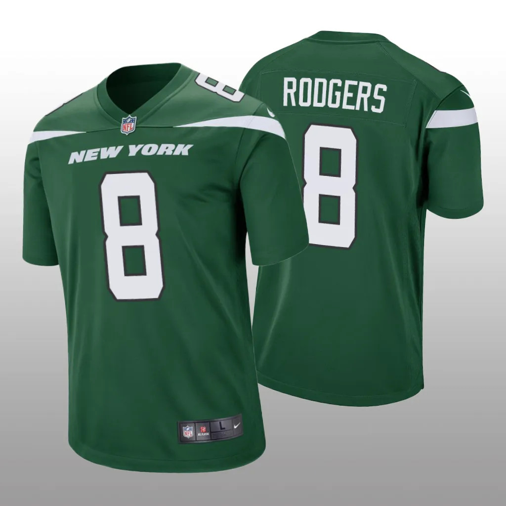 Hunk Wear - New York Jets Aaron Rodgers Green Jersey Game - Men's