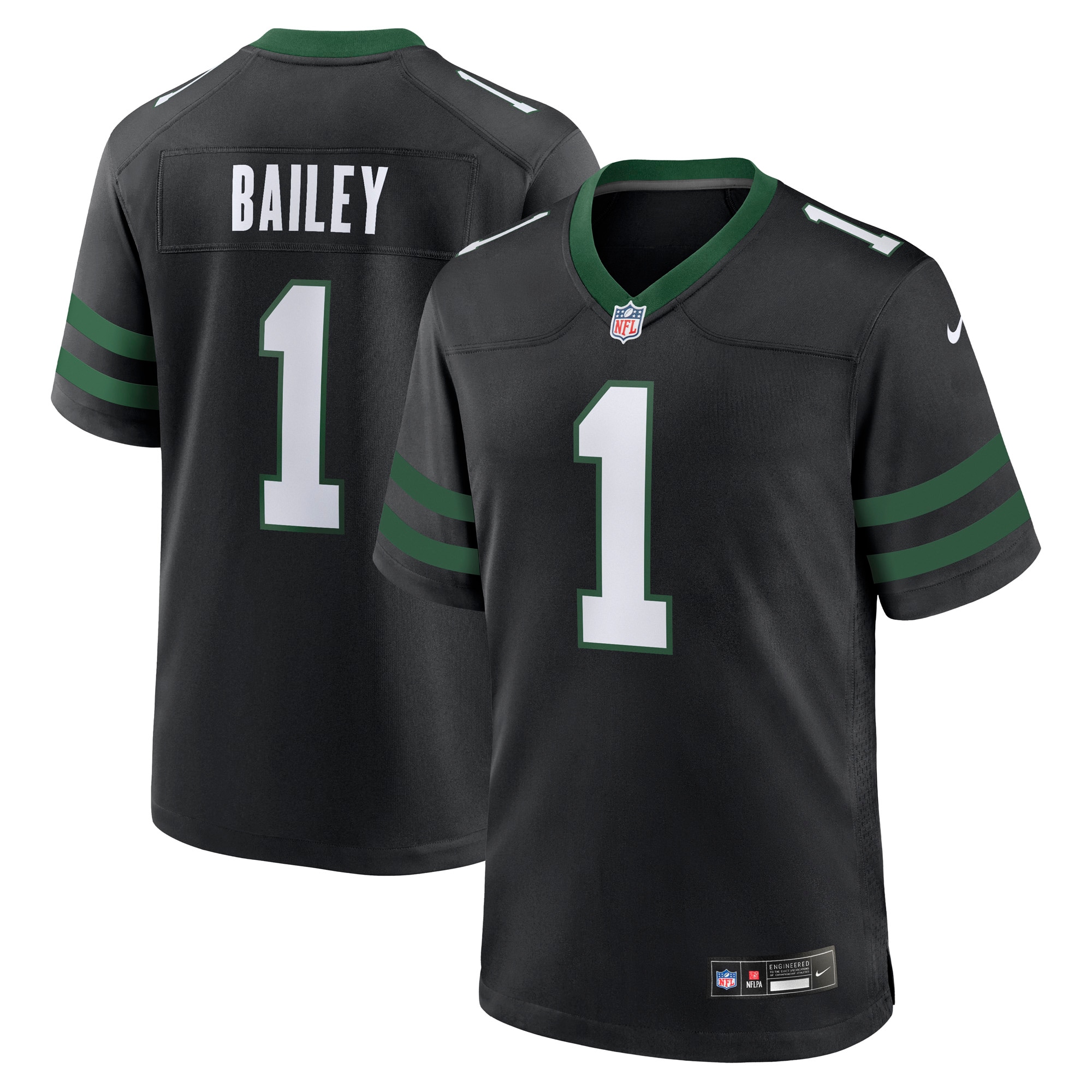 Hunk Wear - New York Jets Nike David Bailey 2026 NFL Draft First Round Pick No. 2 Team Game Jersey ' Black
