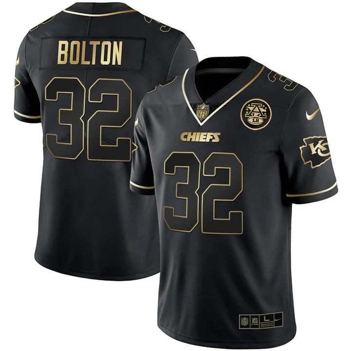 Hunk Wear - Nick Bolton Men's Kansas City Chiefs Vapor Black Red Gold Limited Black Gold Jersey