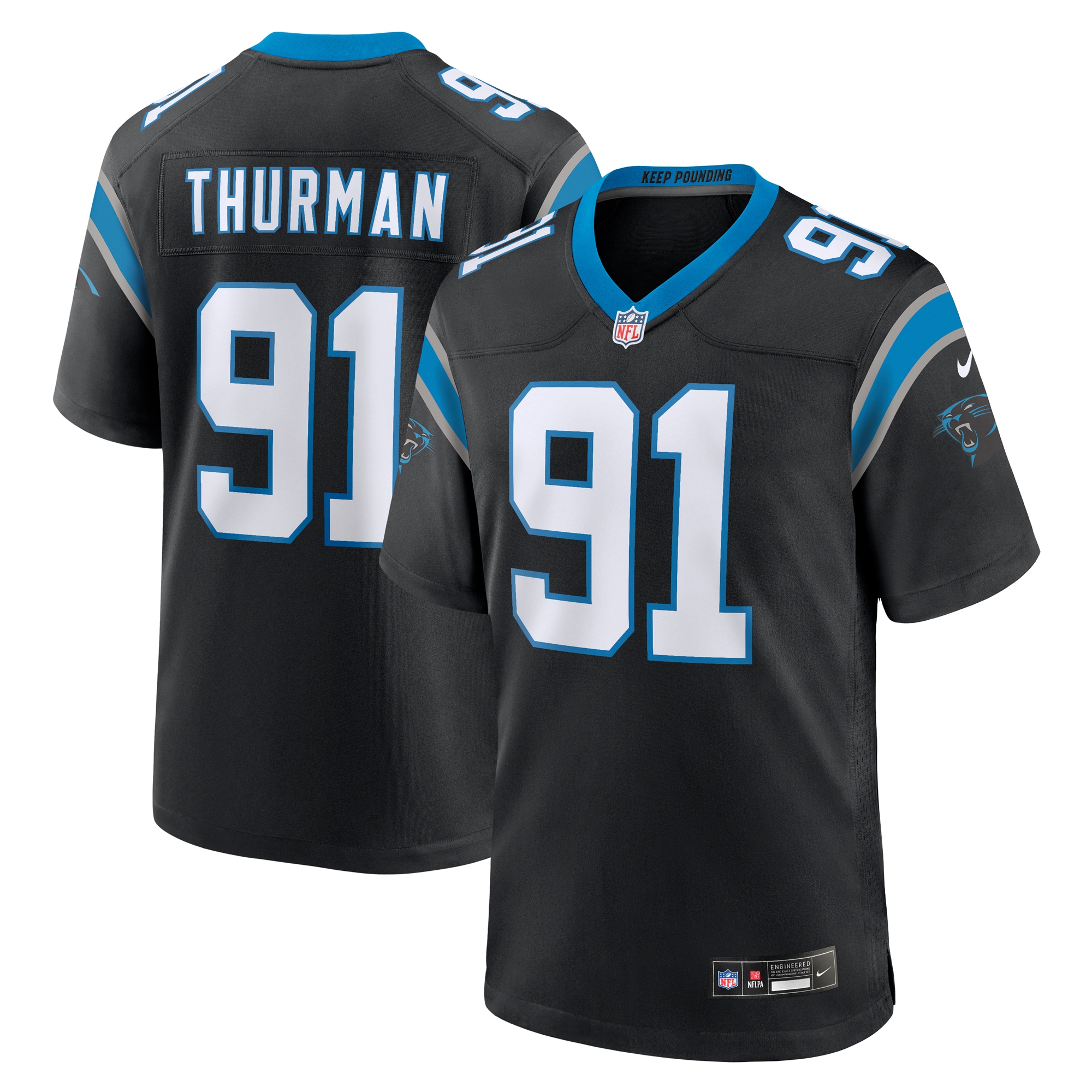 Hunk Wear - Nick Thurman Carolina Panthers Nike Team Game Jersey Black