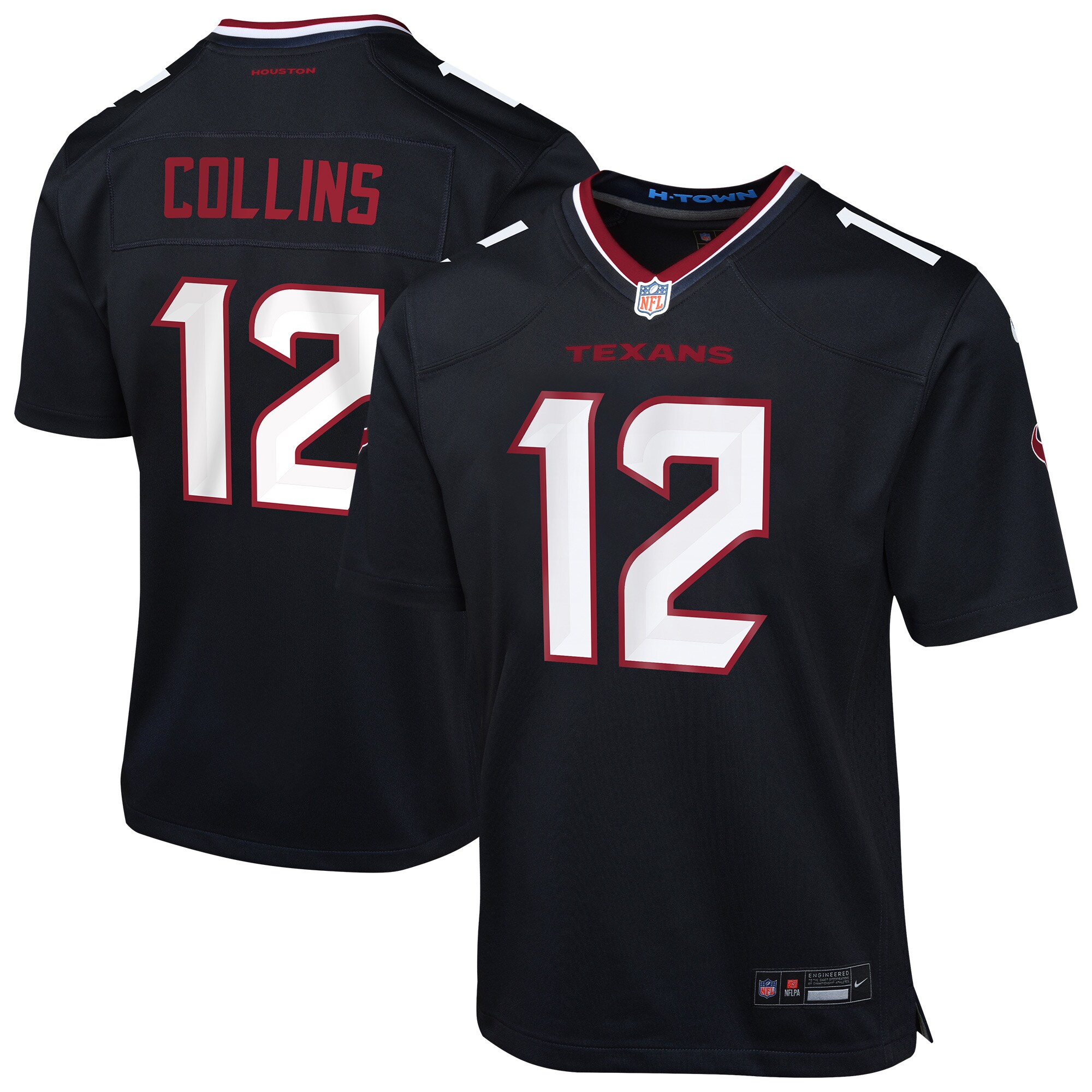 Hunk Wear - Nico Collins Houston Texans Nike Youth Team Game Jersey ' Navy