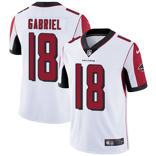 Hunk Wear - Nike Atlanta Falcons #18 Taylor Gabriel White Men's Stitched NFL Vapor Untouchable Limited Jersey