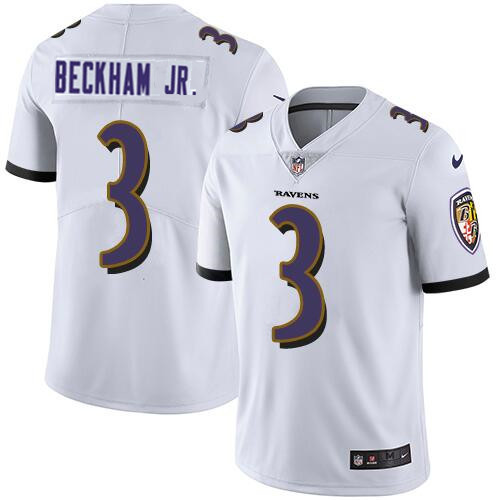 Hunk Wear - Nike Baltimore Ravens #3 Odell Beckham Jr White Vapor Untouchable Limited Jersey