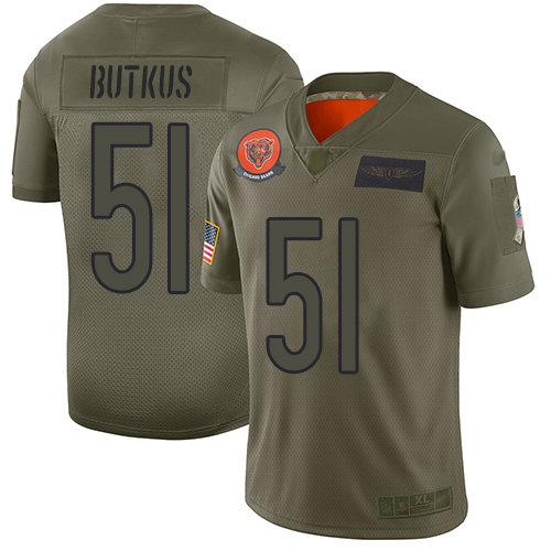 Hunk Wear - Nike Bears #51 Dick Butkus Camo Men's Stitched NFL Limited 2019 Salute To Service Jersey