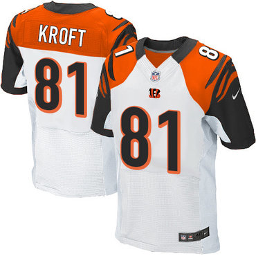 Hunk Wear - Nike Bengals #81 Tyler Kroft White Men's Stitched NFL Elite Jersey