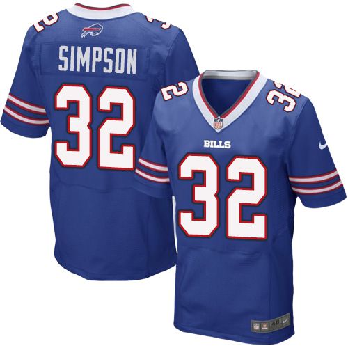 Hunk Wear - Nike Bills #32 O. J. Simpson Royal Blue Team Color Men's Stitched NFL New Elite Jersey