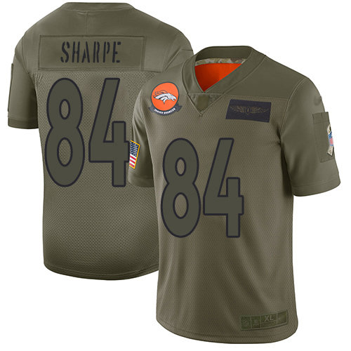 Hunk Wear - Nike Broncos #84 Shannon Sharpe Camo Men's Stitched NFL Limited 2019 Salute To Service Jersey