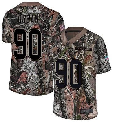 Hunk Wear - Nike Browns #90 Emmanuel Ogbah Camo Men's Stitched NFL Limited Rush Realtree Jersey