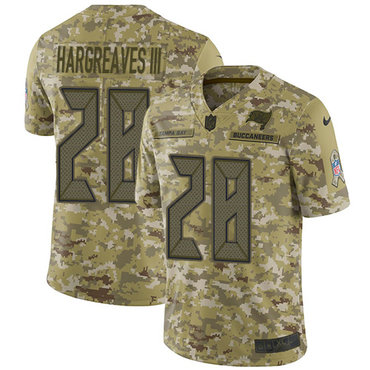 Hunk Wear - Nike Buccaneers #28 Vernon Hargreaves III Camo Men's Stitched NFL Limited 2018 Salute To Service Jersey
