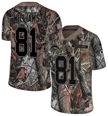 Hunk Wear - Nike Chargers #81 Mike Williams Camo Men's Stitched NFL Limited Rush Realtree Jersey