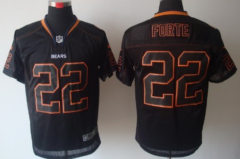 Hunk Wear - Nike Chicago Bears #22 Matt Forte Lights Out Black Elite Jersey