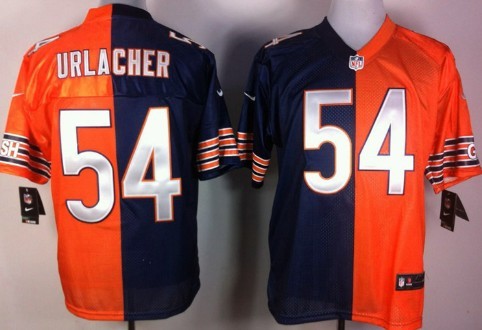 Hunk Wear - Nike Chicago Bears #54 Brian Urlacher Blue/Orange Two Tone Elite Jersey
