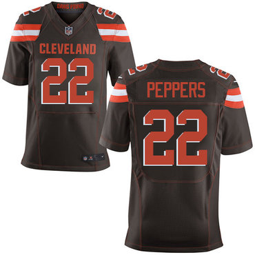Hunk Wear - Nike Cleveland Browns #22 Jabrill Peppers Brown Team Color Men's Stitched NFL New Elite Jersey