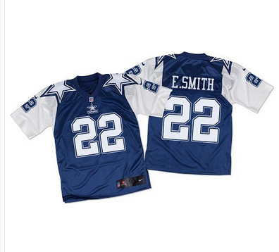 Hunk Wear - Nike Cowboys #22 Emmitt Smith Navy BlueWhite Throwback Men's Stitched NFL Elite Jersey