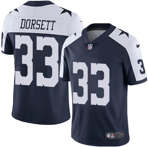 Hunk Wear - Nike Dallas Cowboys #33 Tony Dorsett Navy Blue Thanksgiving Men's Stitched NFL Vapor Untouchable Limited Throwback Jersey