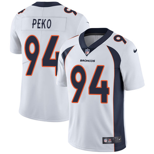 Hunk Wear - Nike Denver Broncos #94 Domata Peko White Men's Stitched NFL Vapor Untouchable Limited Jersey
