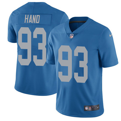 Hunk Wear - Nike Detroit Lions #93 Da'Shawn Hand Blue Throwback Men's Stitched NFL Vapor Untouchable Limited Jersey
