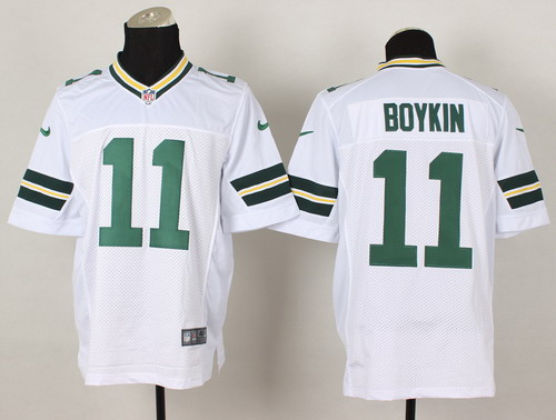 Hunk Wear - Nike Green Bay Packers #11 Jarrett Boykin White Elite Jersey