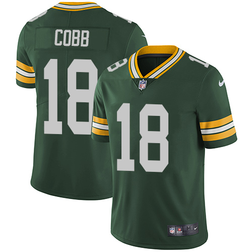 Hunk Wear - Nike Green Bay Packers #18 Randall Cobb Green Team Color Men's Stitched NFL Vapor Untouchable Limited Jersey