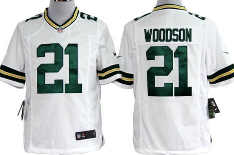 Hunk Wear - Nike Green Bay Packers #21 Charles Woodson White Game Jersey