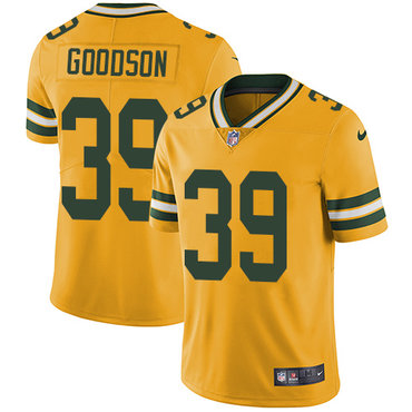 Hunk Wear - Nike Green Bay Packers #39 Demetri Goodson Yellow Men's Stitched NFL Limited Rush Jersey