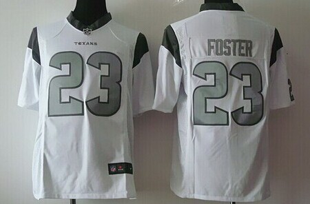Hunk Wear - Nike Houston Texans #23 Arian Foster Platinum White Limited Jersey