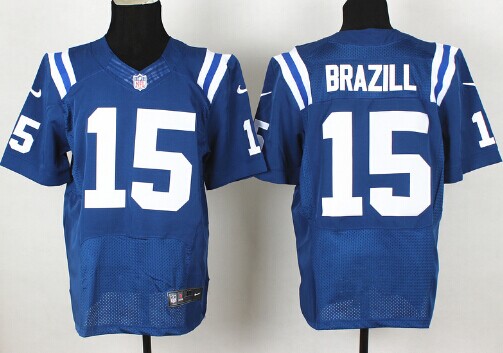 Hunk Wear - Nike Indianapolis Colts #15 LaVon Brazill Blue Elite Jersey
