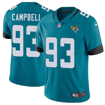 Hunk Wear - Nike Jacksonville Jaguars #93 Calais Campbell Teal Green Team Color Men's Stitched NFL Vapor Untouchable Limited Jersey