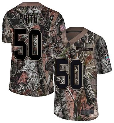 Hunk Wear - Nike Jaguars #50 Telvin Smith Camo Men's Stitched NFL Limited Rush Realtree Jersey