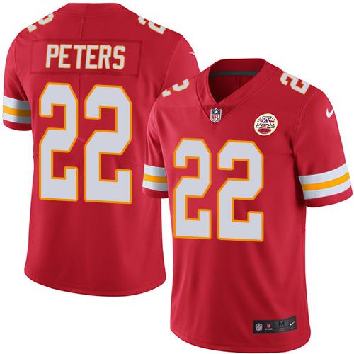 Hunk Wear - Nike Kansas City Chiefs #22 Marcus Peters Red Team Color Men's Stitched NFL Vapor Untouchable Limited Jersey