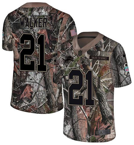 Hunk Wear - Nike Lions #21 Tracy Walker Camo Men's Stitched NFL Limited Rush Realtree Jersey