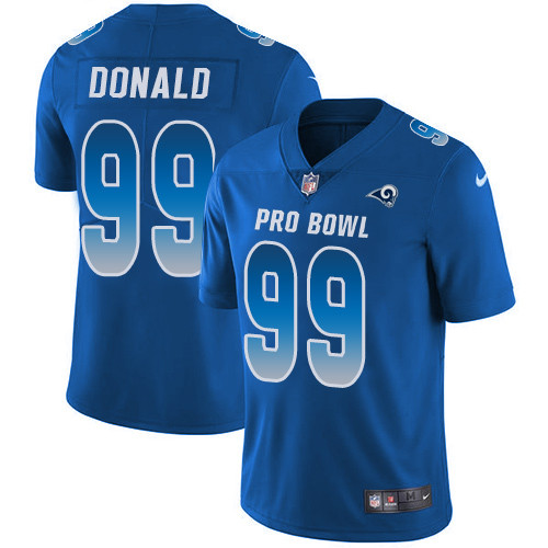 Hunk Wear - Nike Los Angeles Rams #99 Aaron Donald Royal Men's Stitched NFL Limited NFC 2019 Pro Bowl Jersey