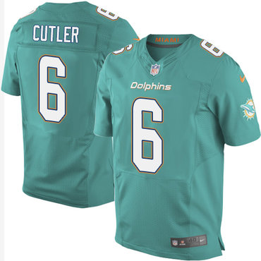 Hunk Wear - Nike Miami Dolphins #6 Jay Cutler Aqua Green Team Color Men's Stitched NFL New Elite Jersey