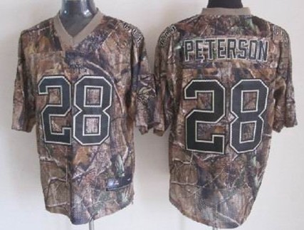 Hunk Wear - Nike Minnesota Vikings #28 Adrian Peterson Realtree Camo Elite Jersey