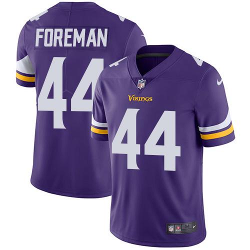 Hunk Wear - Nike Minnesota Vikings #44 Chuck Foreman Purple Team Color Men's Stitched NFL Vapor Untouchable Limited Jersey