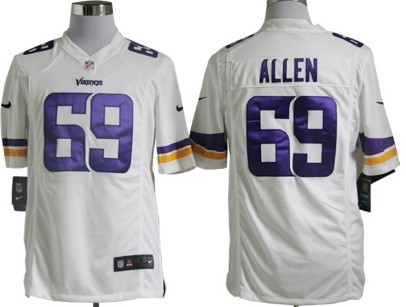 Hunk Wear - Nike Minnesota Vikings #69 Jared Allen 2013 White Game Jersey