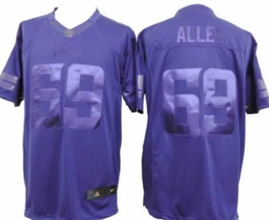 Hunk Wear - Nike Minnesota Vikings #69 Jared Allen Drenched Limited Purple Jersey