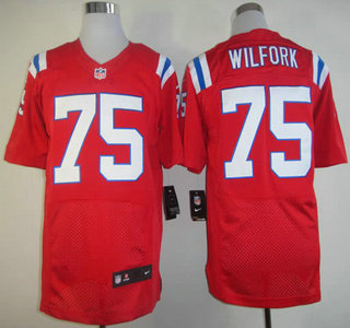 Hunk Wear - Nike New England Patriots #75 Vince Wilfork Red Elite Jersey