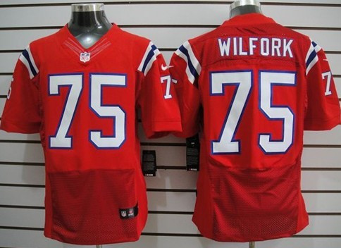 Hunk Wear - Nike New England Patriots #75 Vince Wilfork Red Elite Jersey