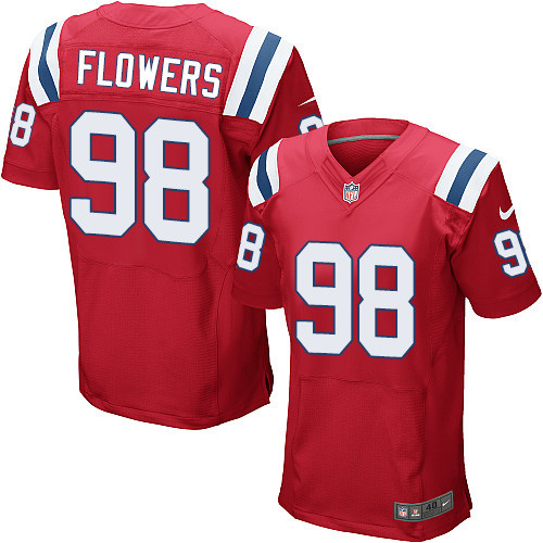 Hunk Wear - Nike New England Patriots #98 Trey Flowers Red Alternate Menâ€™s Stitched NFL Elite Jersey