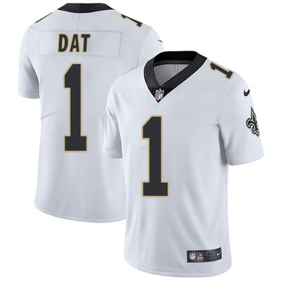 Hunk Wear - Nike New Orleans Saints #1 Who Dat White Men's Stitched NFL Vapor Untouchable Limited Jersey