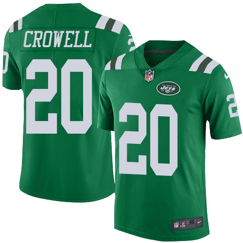 Hunk Wear - Nike New York Jets #20 Isaiah Crowell Green Men's Stitched NFL Elite Rush Jersey