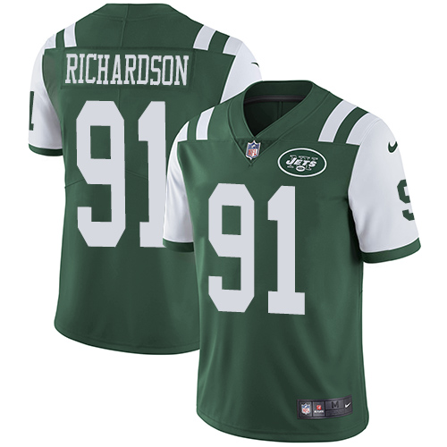 Hunk Wear - Nike New York Jets #91 Sheldon Richardson Green Team Color Men's Stitched NFL Vapor Untouchable Limited Jersey