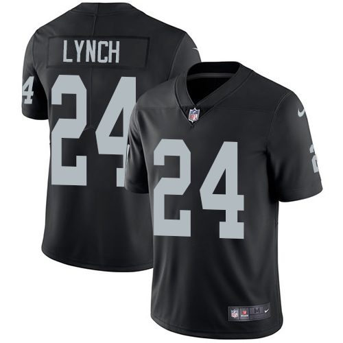 Hunk Wear - Nike Oakland Raiders #24 Marshawn Lynch Black Team Color Men's Stitched NFL Vapor Untouchable Limited Jersey