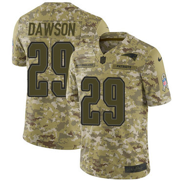 Hunk Wear - Nike Patriots #29 Duke Dawson Camo Men's Stitched NFL Limited 2018 Salute To Service Jersey