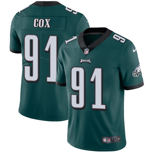 Hunk Wear - Nike Philadelphia Eagles #91 Fletcher Cox Midnight Green Team Color Men's Stitched NFL Vapor Untouchable Limited Jersey