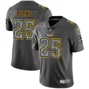 Hunk Wear - Nike Pittsburgh Steelers #25 Artie Burns Gray Static Men's NFL Vapor Untouchable Game Jersey