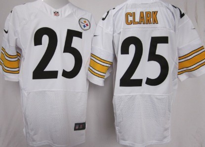 Hunk Wear - Nike Pittsburgh Steelers #25 Ryan Clark White Elite Jersey