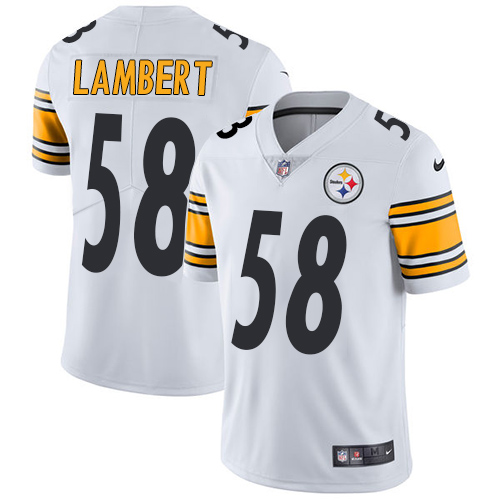 Hunk Wear - Nike Pittsburgh Steelers #58 Jack Lambert White Men's Stitched NFL Vapor Untouchable Limited Jersey