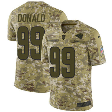 Hunk Wear - Nike Rams #99 Aaron Donald Camo Men's Stitched NFL Limited 2018 Salute To Service Jersey